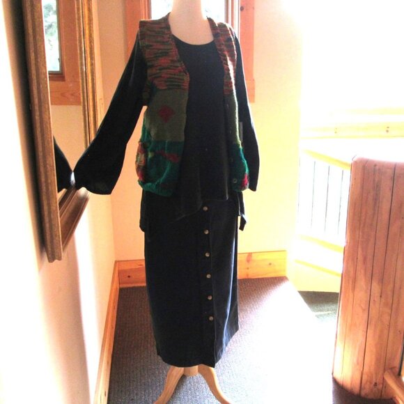 Tommy Hilfinger Button Front Skirt with Oh My Gauze Top & Hand Knitted Vest - Picture 7 of 12
